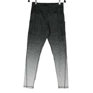 C9 Champion Leggings Womens Large Leg Pockets Black White Ombre Speckled